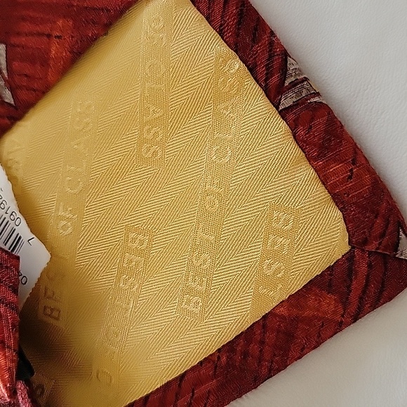 NEW Robert Talbott Best of Class Nordstrom Red Gray Print Silk Necktie Tie - Picture 5 of 9